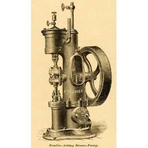  1878 Print Double acting Piston Steam Pump Vintage Valley 