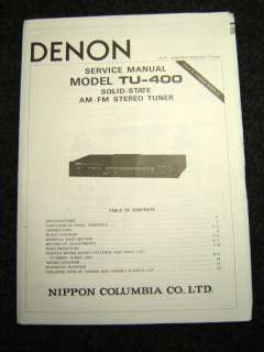 Original Denon TU 400 Service Manual  