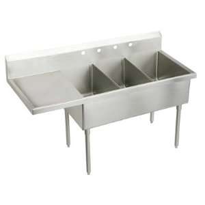  Elkay WNSF8345L6 Weldbilt Three Compartment Scullery Commercial 