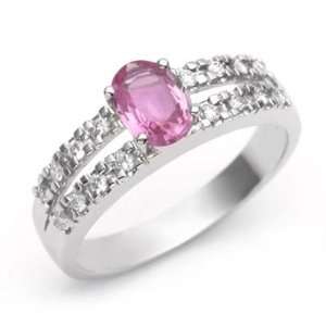    18k White Gold Pink Sapphire and Diamond Ring Size 6.5 Jewelry