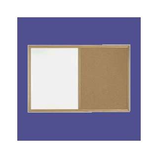  Dry Erase/Bulletin Combo Board, 3x2, Oak Frame,Natural 