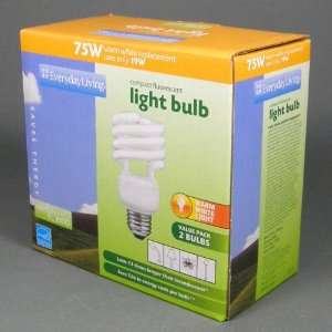  2 Pack, Earth Sound CFL Compact Fluorescent Light Bulbs 