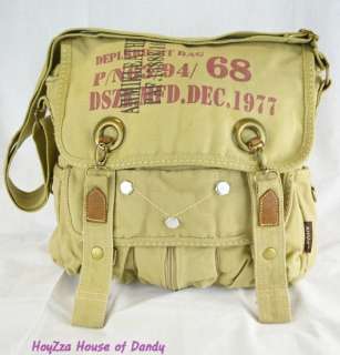 Canvas Casual Vintage Shoulder book Messenger Bag Khaki(BDW3156)