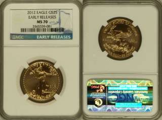   25 Eagle NGC MS70 Early Release 1/2 Ounce Blue 70 ER Label  