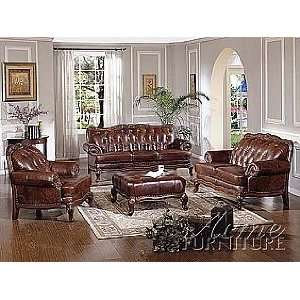  Acme Furniture Leather Sofa 7 Piece 05945 Set