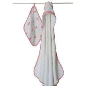aden + anais Boutique Bathing Beauty Towel & Washcloth Set    pink 