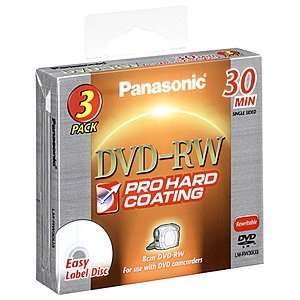 Panasonic LM RW30U3 3 pack of Single sided 30 Minute (1.4GB) 8cm DVD 