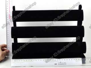 Elegant black 3 Tier Velvet Jewelry Display Holder Stand Rack for 