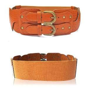  Genuine & luxurious Gold double breasted Elastic Belt 