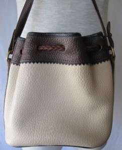   Bucket Tassel AWL Purse Handbag Small Ivory Cross Body Vintage  