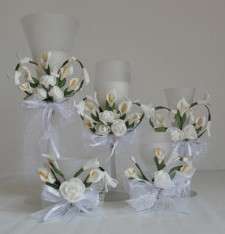 Wedding Bridal Decorations Centerpieces Glass Flower Candle Holder Set 