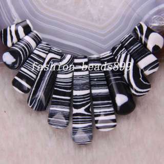 Zebra Stone Jasper Beads Pendant Gemstone 11PCS K683  