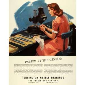  1944 Ad Torrington Needle Bearings Rosie the Riveter War 