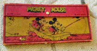 ART DECO ANTIQUE 1930s Mickey MINNIE Mouse Pencil BOX  