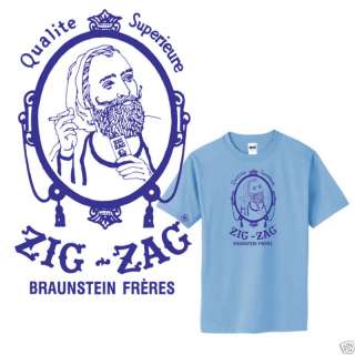 Zig Zag blue T shirt stoner hippie college retro S 3XL  