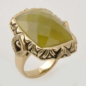  Barse Bronze Faceted Green Jasper Mayan Ring, 11 Jewelry