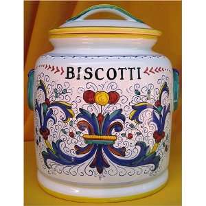 Ricco Deruta Biscotti/Cookie Jar   Italian Ceramics  Take an Extra $10 