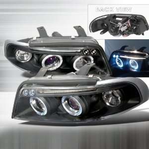   97 98 99 Audi A4 Halo Projector Headlights   Black (Pair) Automotive