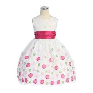 New Multi Colored Dotted Easter Dress in Choice of Fuchsia or Aqua Sz 