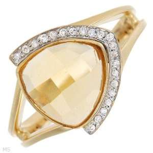   Stones   Genuine Clean Diamonds And Citrine Beautifully Crafted In 14K