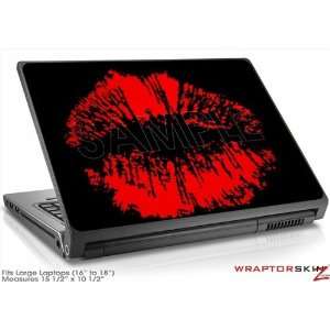  Large Laptop Skin Big Kiss Lips Red on Black Electronics