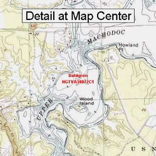  USGS Topographic Quadrangle Map   Dahlgren, Virginia 