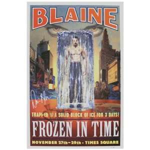 David Blaine Frozen in Time Poster   Autographed 