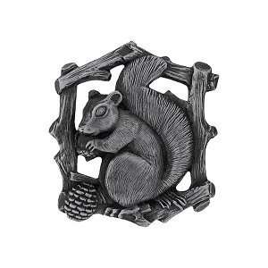 Grey Squirrel Cabinet Knob (Looking Right), Antique Pewter