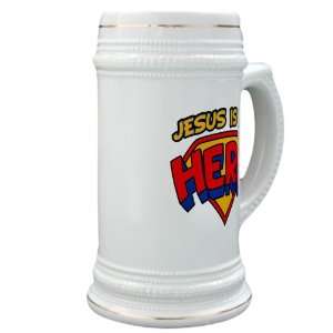  Stein (Glass Drink Mug Cup) Jesus Is My Hero Everything 