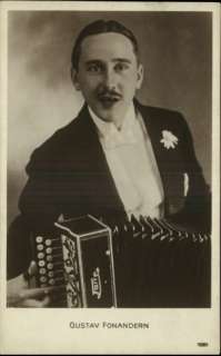 Farre Accordion Player Gustav Fonandern Photo Postcard  