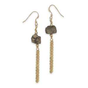  14/20 Gold Filled Pyrite Drop Earrings Jewelry
