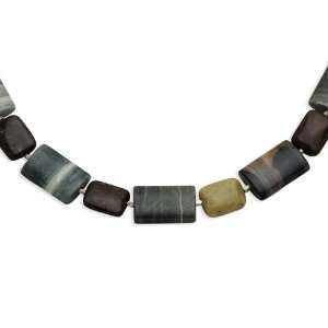  Sterling Silver Mixed Jasper Stone Necklace Jewelry