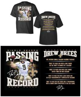 New Orleans Saints Drew Brees Passing Records T Shirt  