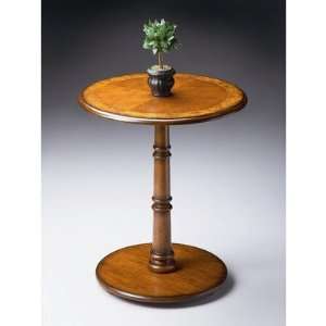   Butler 7029101 Olive Ash Burl Pedestal Accent Table