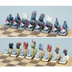  Roosters & Hens Theme Chessmen Toys & Games