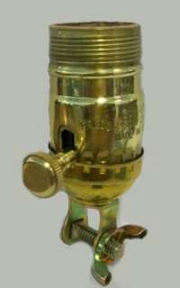 Lamp parts solid brass off/on socket w/wing nut  