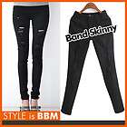   slim fit BAND Skinny Black Jeans size S/M/L ripped/destroyed/damaged