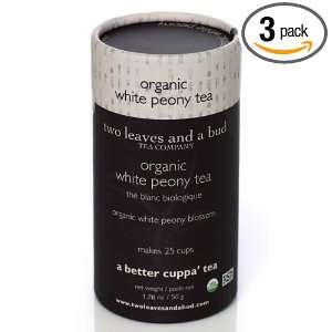 Two Leaves and a Bud Organic White Peony Loose Tea Cylinder, 1.76 