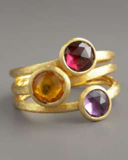 O5003 Marco Bicego Jaipur Three Stone Ring, Citrine