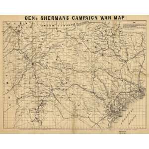    Civil War Map Genl. Shermans campaign war map.