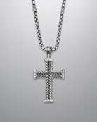 zoom david yurman chevron pave diamond cross necklace 20 l