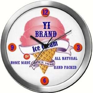  YI 14 Inch Ice Cream Metal Clock Quartz Movement Kitchen 