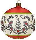 Waterford Blown Glass Damask Elegance Ball Ornament NEW for 2011