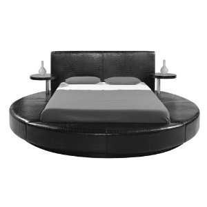 Urbansphere Pesaro Upholstered Bed in Black Crocodile Vinyl  