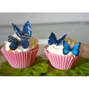  Butterflies ©   Small Assorted Blue Set of 24   Cake and Cupcake 