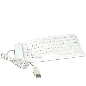   Key USB Mini Flexible Roll Up Silicone Keyboard (White) Electronics