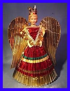 TT3 * BEUATIFUL GOLDEN ANGEL CHRISTMAS ORNAMENT ANTIQUE GERMAN  