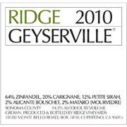 Ridge Geyserville 2010 