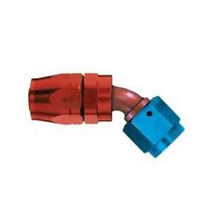   FCM1021 Red and Blue Anodized Aluminum  04AN 45 Degree Hose Fitting