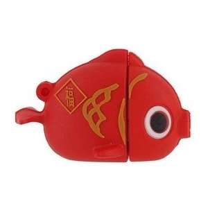  8GB Happy Fish Mini Flash Drive (Red) Electronics